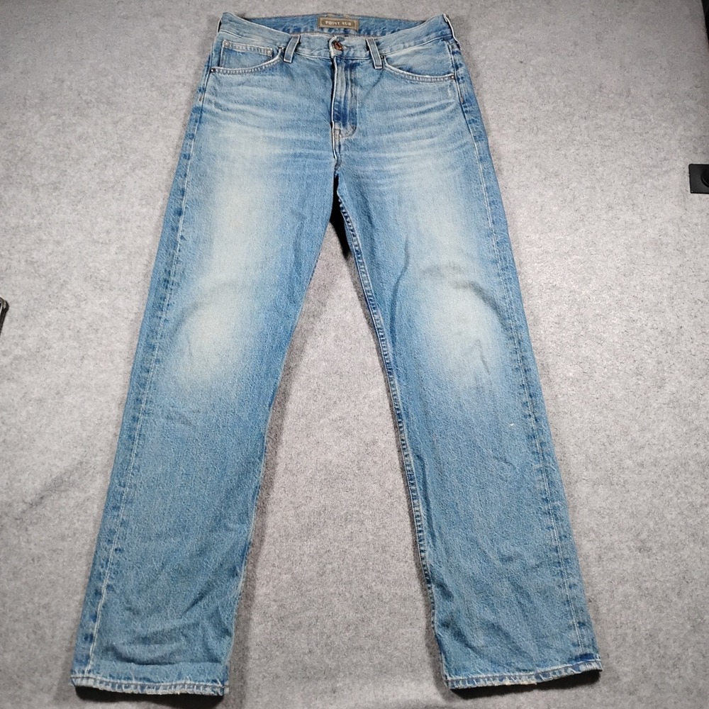 Point Sur BC849 Mens Light Wash Straight Leg Cotton Denim Jeans Blue 32x30
